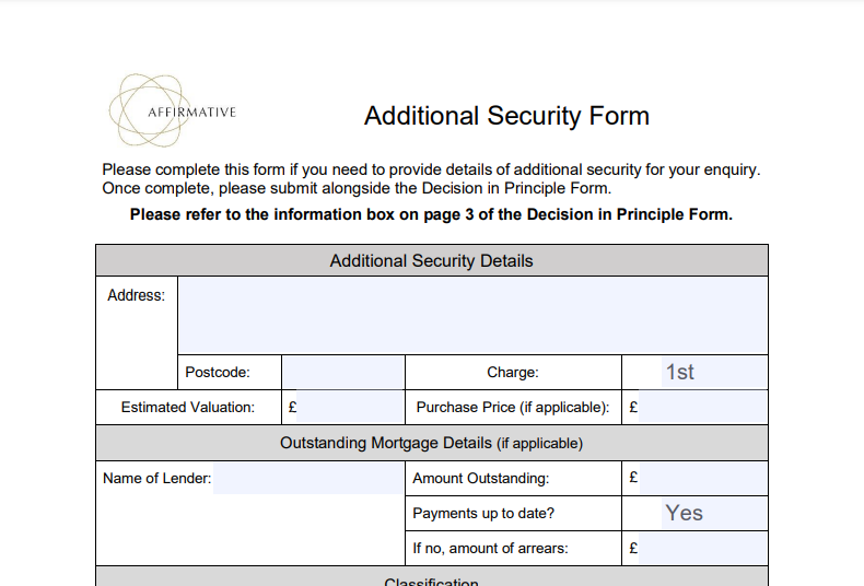 Additional Security Form