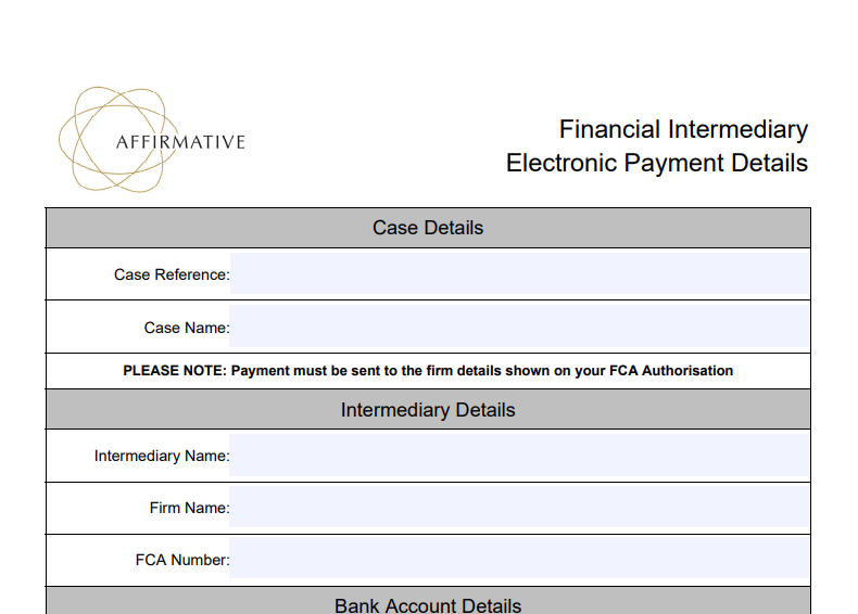 Financial Intermediary Electronic Payment Request Form